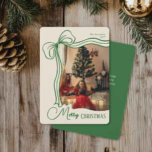 Frohe Weihnachten Whimsical Hand Drawn Bow Foto