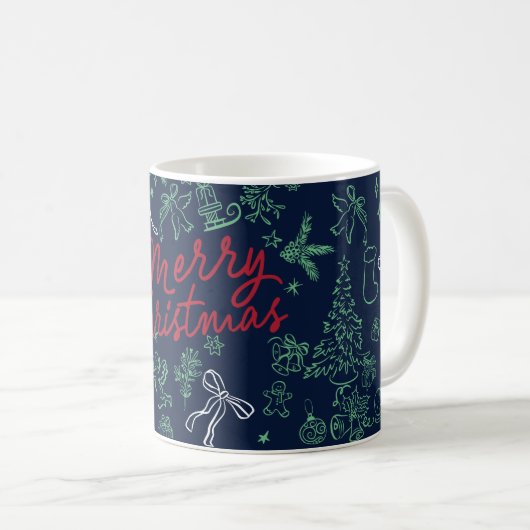 Frohe Weihnachten Whimsical Kaffeetasse (VorderseiteRechts)