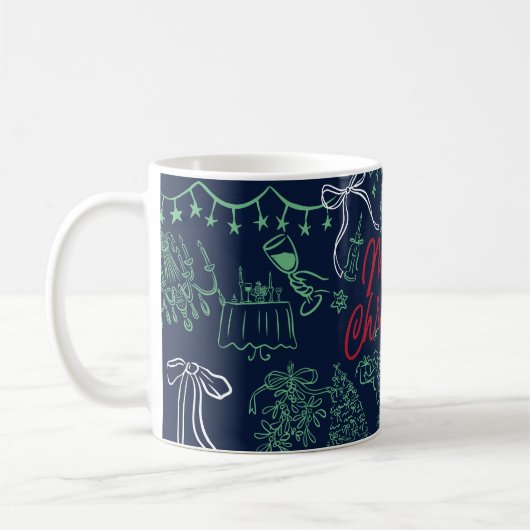 Frohe Weihnachten Whimsical Kaffeetasse (Links)