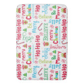 Frohe Weihnachten Whimsical Modern Jolly Typografi Badematte (Vorderseite Vertikal)