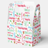 Frohe Weihnachten Whimsical Modern Jolly Typografi Geschenkschachtel (Geöffnet)