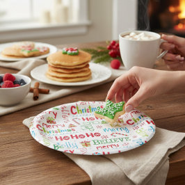 Frohe Weihnachten Whimsical Modern Jolly Typografi Pappteller