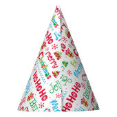 Frohe Weihnachten Whimsical Modern Jolly Typografi Partyhütchen (Rückseite)