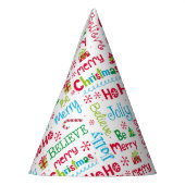 Frohe Weihnachten Whimsical Modern Jolly Typografi Partyhütchen (Links)