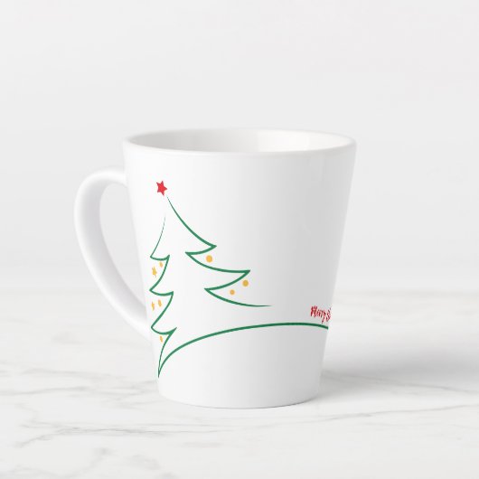 Frohe Weihnachten Whimsical Modern Tree Milchtasse (Linke Ecke)