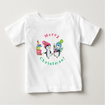 Frohe Weihnachten Whimsical Pinguine bringen Gesch