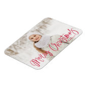 Frohe Weihnachten Whimsical Red Script Holiday Fot Magnet (Linke Seite)