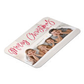 Frohe Weihnachten Whimsical Red Script Holiday Fot Magnet (Linke Seite)