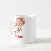 Frohe Weihnachten Whimsical Rentier Kaffeetasse (Vorderseite Links)