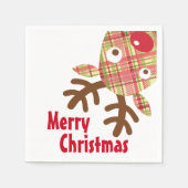 Frohe Weihnachten Whimsical Rentier Serviette (Vorderseite)