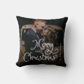 Frohe Weihnachten Whimsical Script Benutzerdefinie Kissen (Vorderseite)