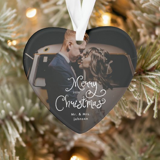 Frohe Weihnachten Whimsical Script Benutzerdefinie Ornament (Baum)