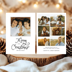 Frohe Weihnachten Whimsical Script Familie 7 Fotos