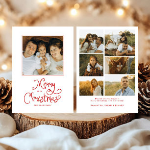 Frohe Weihnachten Whimsical Script Familie 7 Fotos