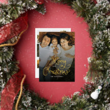 Frohe Weihnachten Whimsical Script Familie 7 Fotos