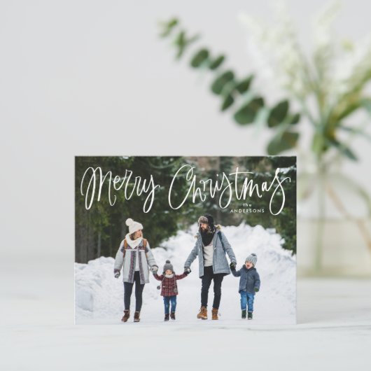 Frohe Weihnachten Whimsical Script-Foto (Stehend Vorderseite)