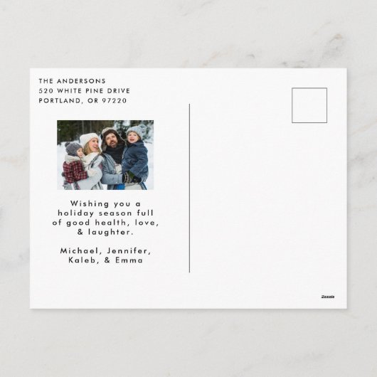 Frohe Weihnachten Whimsical Script-Foto (Rückseite)