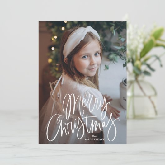 Frohe Weihnachten Whimsical Script-Foto (Stehend Vorderseite)