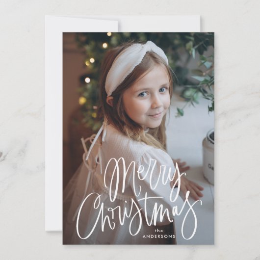 Frohe Weihnachten Whimsical Script-Foto (Vorderseite)