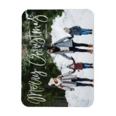 Frohe Weihnachten Whimsical Script Holiday Foto Magnet (Vertikal)