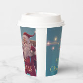 Frohe Weihnachten Whimsical Weihnachtsmann Pappbecher (Links)