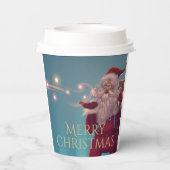 Frohe Weihnachten Whimsical Weihnachtsmann Pappbecher (Rückseite)