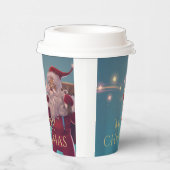 Frohe Weihnachten Whimsical Weihnachtsmann Pappbecher (Rechts)