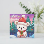 Frohe Weihnachten White Baby Polar Bär (Stehend Vorderseite)
