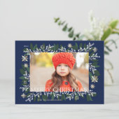 Frohe Weihnachten White Berries Foliage Snowflakes (Stehend Vorderseite)