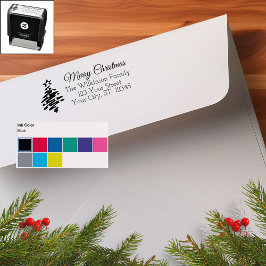Frohe Weihnachten White Black Modern Holiday Permastempel