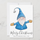 Frohe Weihnachten White Blue Yellow Niedlich Gnome (Vorderseite)