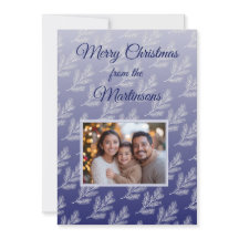 Frohe Weihnachten White Branches Blue Foto