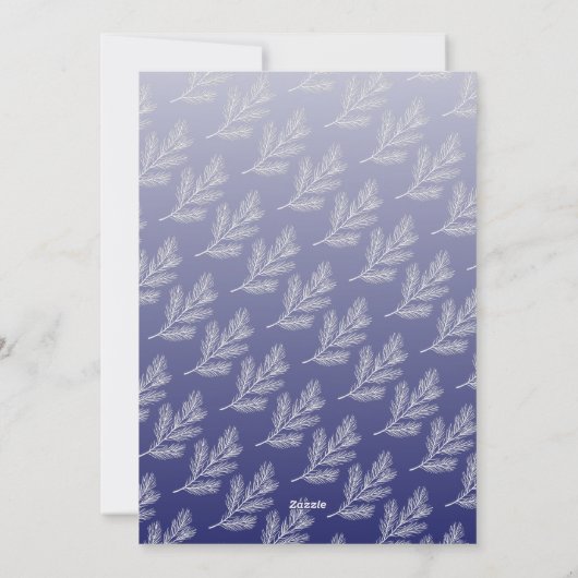 Frohe Weihnachten White Branches Blue Foto (Rückseite)