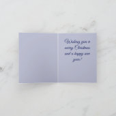 Frohe Weihnachten White Branches Blue Foto (Innenseite)