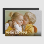 Frohe Weihnachten White Brush Script Magnet-Karte Magnetkarte (Vorne/Hinten)