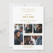 Frohe Weihnachten White & Gold Einfache 4 Multi Fo (Vorderseite)