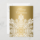 Frohe Weihnachten - White & Gold Snowflake (Vorne/Hinten)