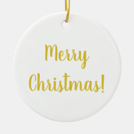 Frohe Weihnachten White Gold Typografie Festival Keramik Ornament
