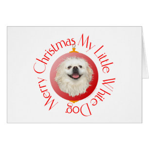 Frohe Weihnachten White Pekingese