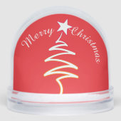 Frohe Weihnachten White Scribble Tree + Star Red Schneekugeln (Vorderseite)