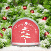 Frohe Weihnachten White Scribble Tree + Star Red Schneekugeln (Weihnachten)