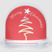 Frohe Weihnachten White Scribble Tree + Star Red Schneekugeln (Rückseite)