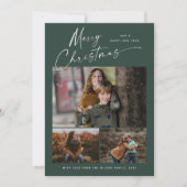 Frohe Weihnachten White Script 3 Foto Collage (Vorderseite)