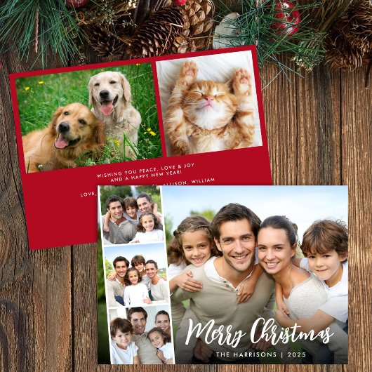 Frohe Weihnachten White Script Foto-Streifen