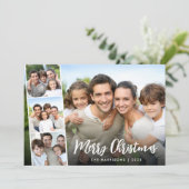 Frohe Weihnachten White Script Foto-Streifen (Stehend Vorderseite)
