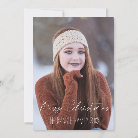 Frohe Weihnachten White Script Typografie (Vorderseite)