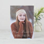 Frohe Weihnachten White Script Typografie (Stehend Vorderseite)