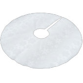 Frohe Weihnachten White Snowflake Satin Polyester Weihnachtsbaumdecke (Schrägansicht)