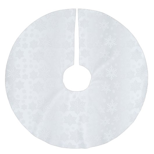 Frohe Weihnachten White Snowflake Satin Polyester Weihnachtsbaumdecke (Vorderseite)