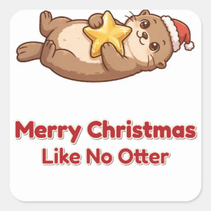 Frohe Weihnachten wie kein anderer Otter Stern Auf Quadratischer Aufkleber